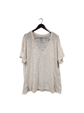 Free People We The Free Size Medium Ivory Maddie Burnout Tee Top Oversized